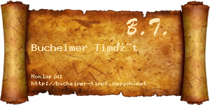 Bucheimer Timót névjegykártya